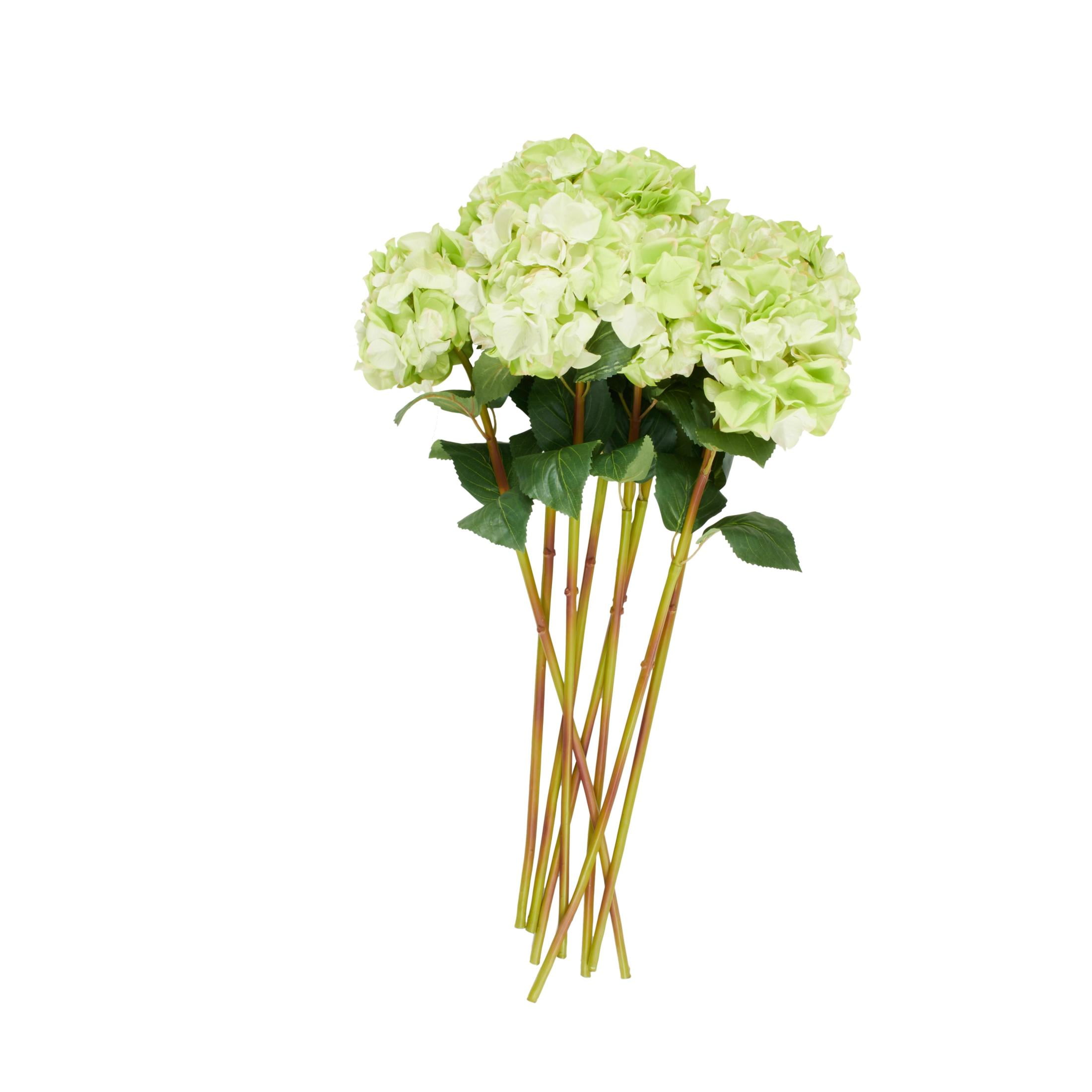 32" Plastic Floral Tall Hydrangea Artificial Flower Stem, by DecMode (8 Count)