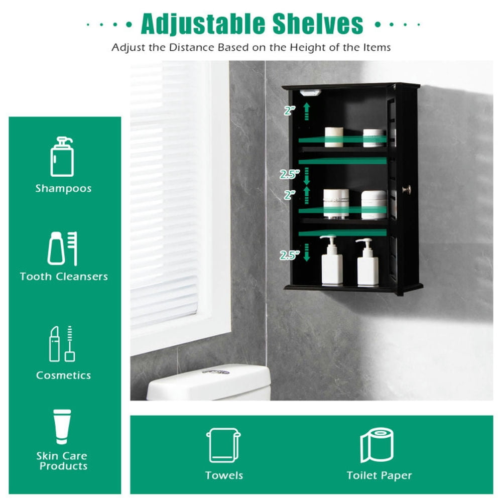 Finihen Bathroom Wall Cabinet, Wall Mounted Bathroom Cabinet, Medicine Cabinet, Wall Mount Medicine Cabinet Multifunction Storage Organizer, Dark Brown Finihen Bathroom Wall Cabinet, Wall Mounted Bathroom Cabinet, Medicine Cabinet, Wall Mount Medicine Cabinet Multifunction Storage Organizer, Dark Brown