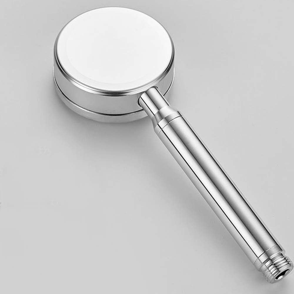 Handheld Shower Head Space Aluminum Pressurized Boost Spray Round Rain Shower Nozzle Bath Showerhead,Black