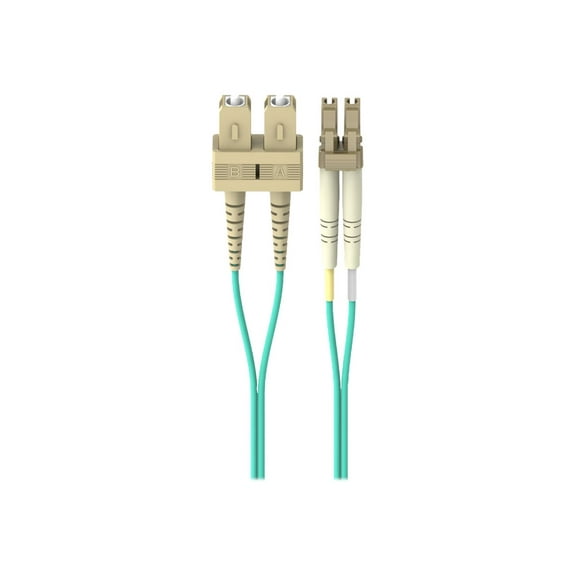 Belkin 10M Fiber Optic Cable: 10Gb Aqua Multimode LC/SC Duplex, 50/125 OM3 - Patch cable - LC multi-mode (M) to SC multi-mode (M) - 10 m - fiber optic - duplex - 50 / 125 micron - aqua