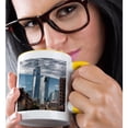 thumbnail image 2 of 3drose, View of the Freedom Tower from Greenwich Village, 15oz Two-tone Yellow Mug, 2 of 6