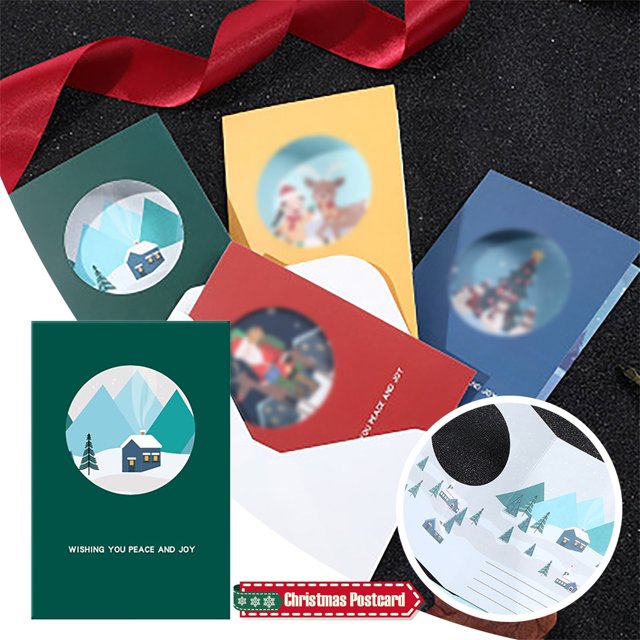 Agiferg Christmas Thank You Card DIY Creative Blessing Gift Message Card Universal Card