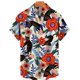 thumbnail image 1 of Camisa holgada de manga corta con estampado de flores para hombre, 1 of 2