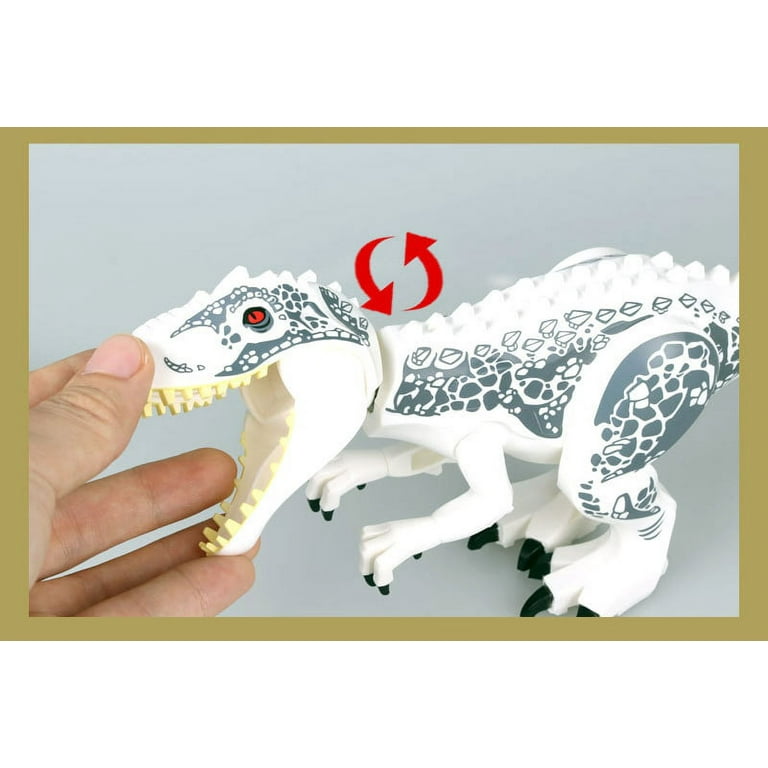 JsLTCustoms White Indominus Rex 6 inch Tall Dinosaur, Action