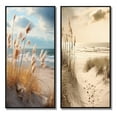 thumbnail image 2 of Designart "Beach Photo Coastal euphony I" Coastal Beach Framed Wall Art Set Of 2 - Beige Beach Framed Canvas Set For Living Room Decor, 2 of 7