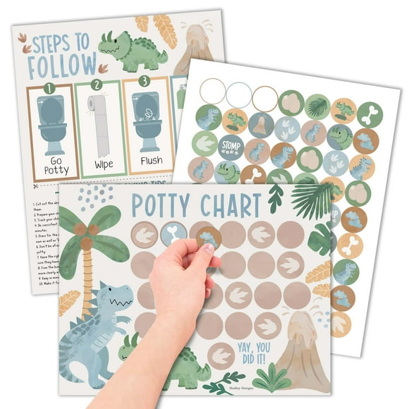 Tabla de entrenamiento para ir al baño Hadley Designs para niños con pegatinas