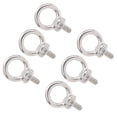 thumbnail image 1 of 10-Pack M6 304 Stainless Steel Lifting Eye Bolts, Silver White Fasteners with 12mm Thread Length - Corrosion-Resistant, Smooth Surface, Integrally Formed for Secure and Durable Fixing Applications, 1 of 6
