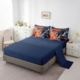 thumbnail image 4 of Feelyou Sport Rugby Twin Bedding Sets 7pcs for Teens, Denver Print Bedding Comforter Set, American Football Sheet Sets, Orange Navy Blue Home Decor, 4 of 7