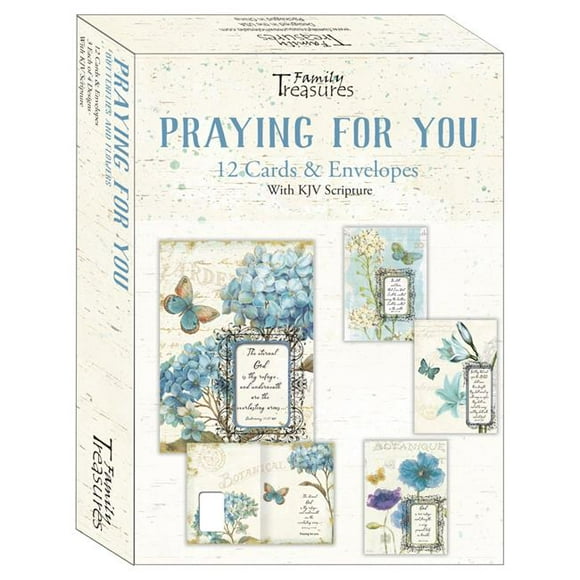 Family Treasures Gros 25656X Boxed - Carte Priant pour Vous-Papillons et Fleurs - Boîte de 12