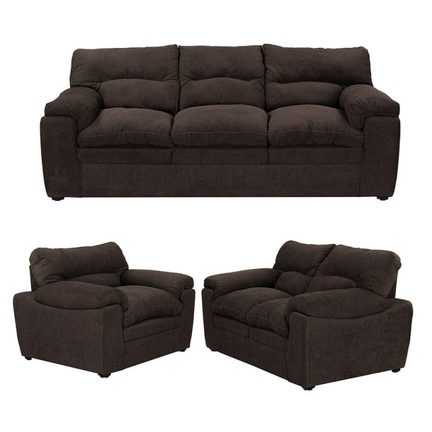 Sala 3-2-1 TRINITY Cosmo (Sofá, Love Seat y Sillón) Café para Sala