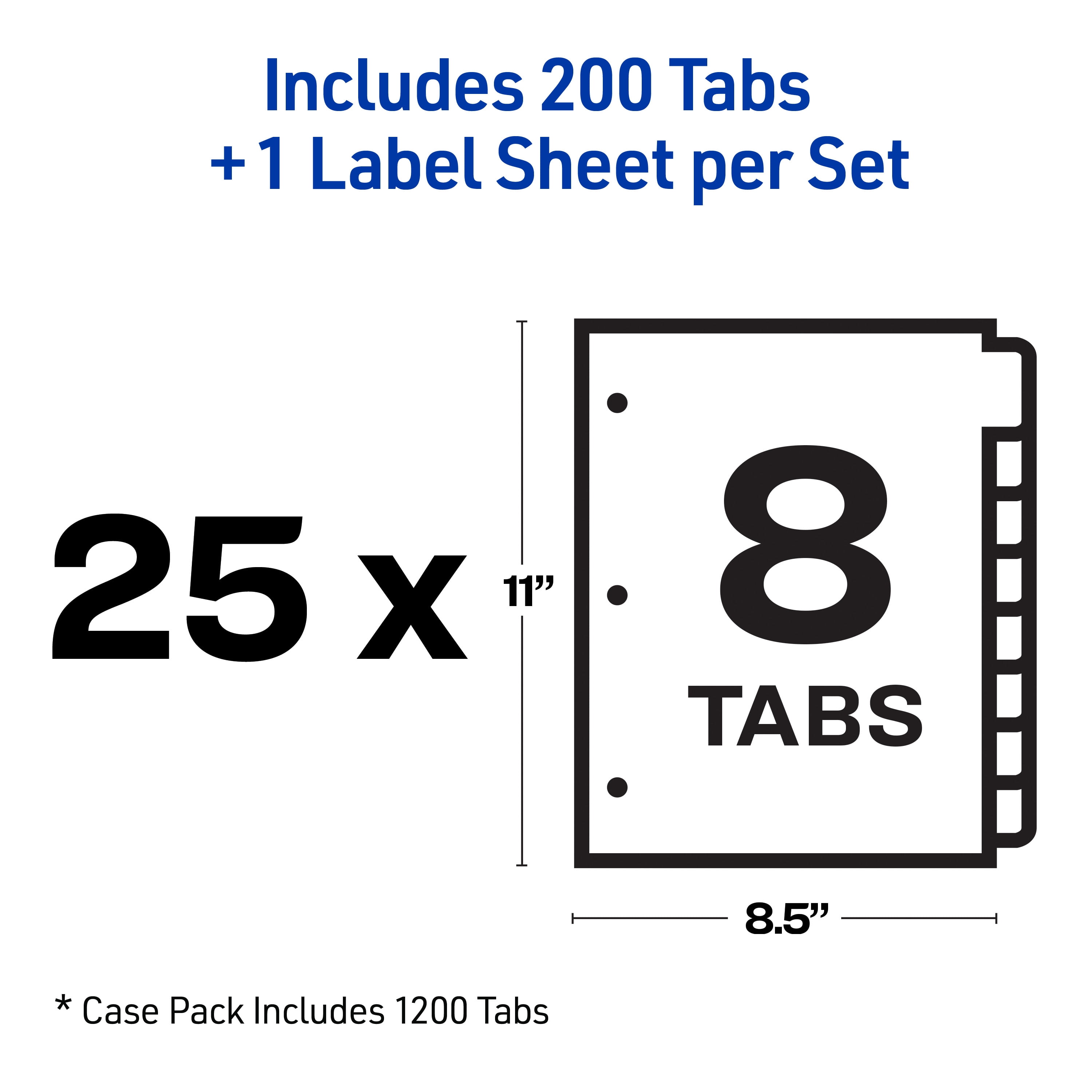 Avery 8 Tab Print & Apply Dividers, Index Maker, 25 Sets (11447)