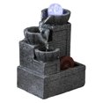 thumbnail image 1 of Fuentes de agua de con bola rodante de luz LED, cascada interior de Feng Shui y fuente de relajación con sonido calmante para la decoración Boca redonda Baoblaze Fuente de mesa, 1 of 7