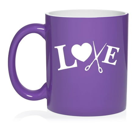 

Love Hair Cutting Crafts Hair Stylist Ceramic Coffee Mug Tea Cup Gift for Her Him Friend Coworker Wife Husband (11oz Purple)