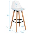 thumbnail image 2 of Gymax Set of 2 Mid Century Barstool 28.5" Dining Pub Chair w/Leather Padded Seat White, 2 of 10