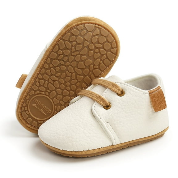 Baby Shoes Toddler First Walkers Shoes TPR-Sole for Baby Boys Girls Unisex Anti-Skid Shoes Lace-up Shoes for Babies