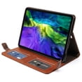 thumbnail image 4 of TECH CIRCLE Multifunctional Case for iPad Pro 12.9" Tablets - Heavy Duty Protection Leather Folio Wallet Case with Stand /Card Slots /Holders /Pencil Holder /Hand Strap /Shoulder Strap,Brown, 4 of 7