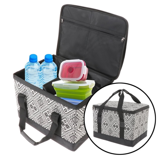 Bolsa de almacenamiento de herramientas de camping plegable Bolsa de picnic con de transporte Estuche de contenedor Utilidad para utensilios de , Negro 53x36x32cm