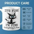 thumbnail image 3 of Funny Black Cat Coffee Cups, It‘s Fine Everything is Fine, Christmas Birthday Gifts for Cat Lovers, Funny Coffee Mug for Women, Men, Humor Office Mug, 11 Oz Ceramic Coffee Mugs, 3 of 4