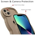 thumbnail image 4 of for iPhone 14 Case 6.1 Inch Curly Wave Frame Phone Case Cute Design Color Aesthetic Phone Case Soft TPU Shockproof Protective Bumper Case Cover for Girls, Khaki, 4 of 7
