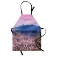 thumbnail image 1 of Mountain Apron, Spring Season Picturesque of Cherry Blossoms Sakura Pink Violet Tones, Unisex Kitchen Bib with Adjustable Neck for Cooking Gardening, Adult Size, Lilac and Multicolor, by Ambesonne, 1 of 4