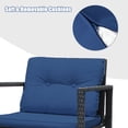 thumbnail image 4 of Patiojoy 3PCS Patio Rattan Wicker Chair Table Set Wicker Rattan Furniture Navy, 4 of 6