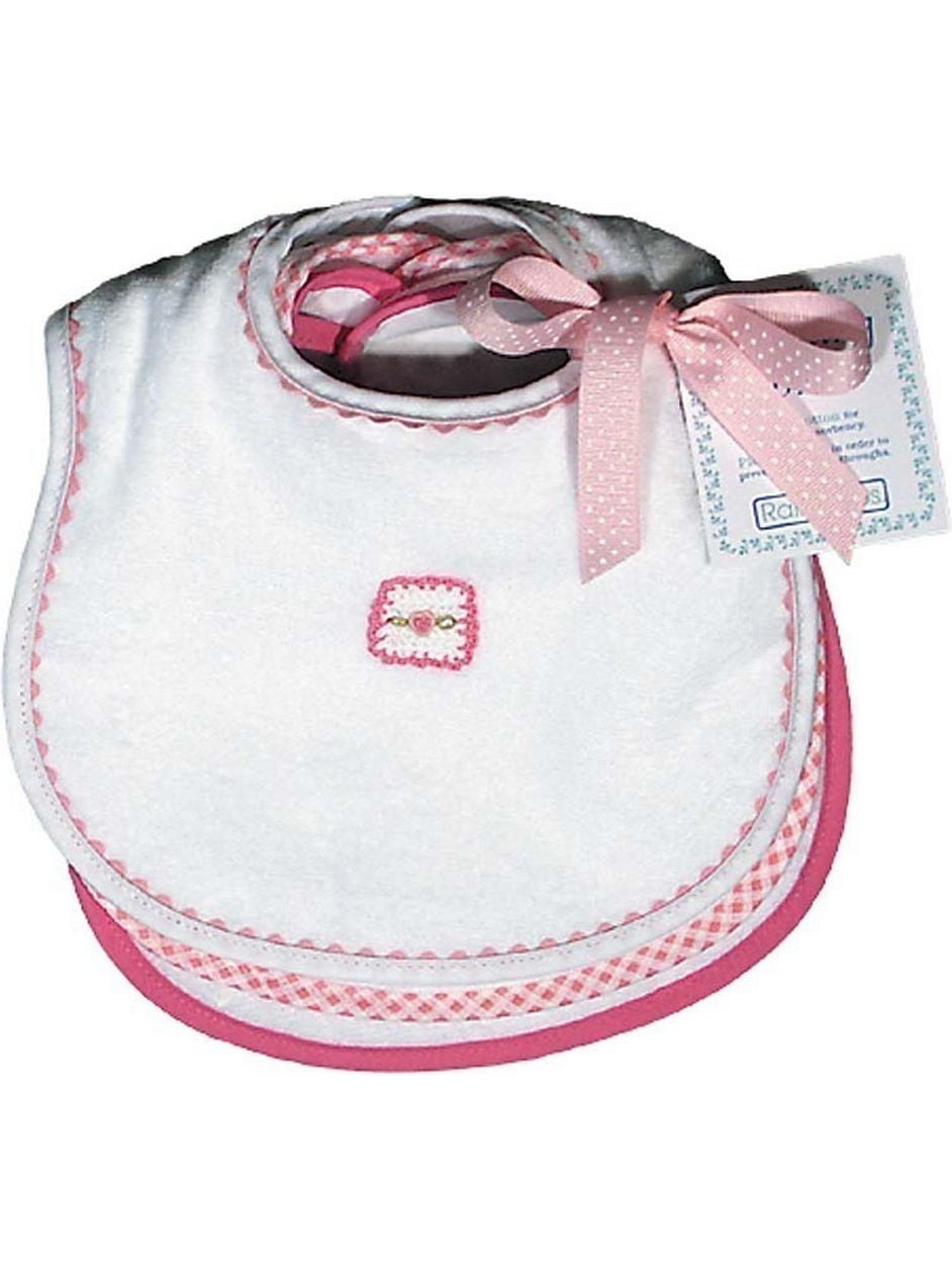 Raindrops Baby Girls Pastel Teething Bib Set, White Pink by Raindrops