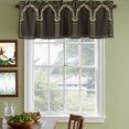 thumbnail image 3 of Boho Archway Curtain Valances for Windows, Kitchen Valance Window Treatments Panel 2 Pack, Black Traditional Ethnic Symmetrical Floral Rod Pocket Short Curtains for Bathroom Bedroom 54 x 18 Inch, 3 of 8