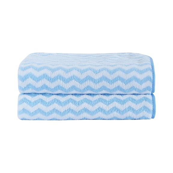 Spread Spain Microfiber Bath Towels 1 Kg | Coral Extra Soft Plush & High Absorbent Towel For Gym & Workout - Pack Of 2 (Blue)