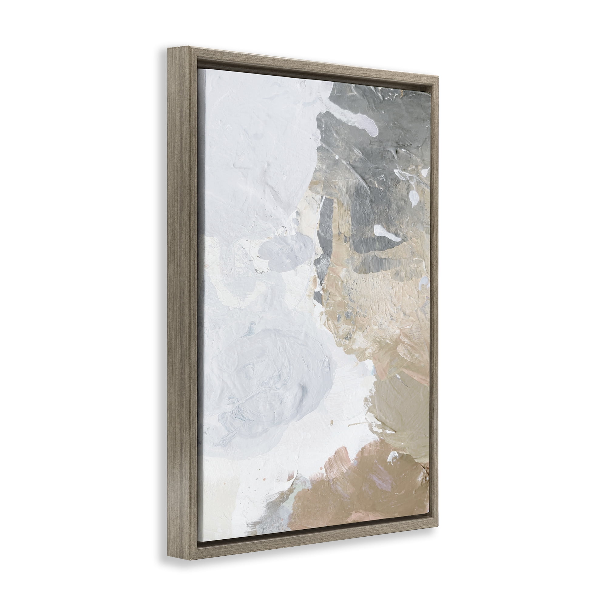 Stupell Industries Abstract Portrait Illusion Abstract Painting Brown Floater Framed Canvas Art Print Wall Art, 17 x 25