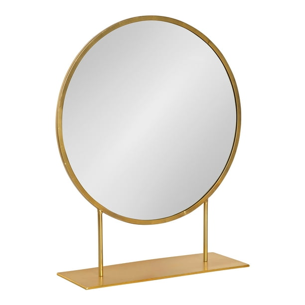 Kate And Laurel Rouen Modern Glam Round, Mirror With Stand For Table