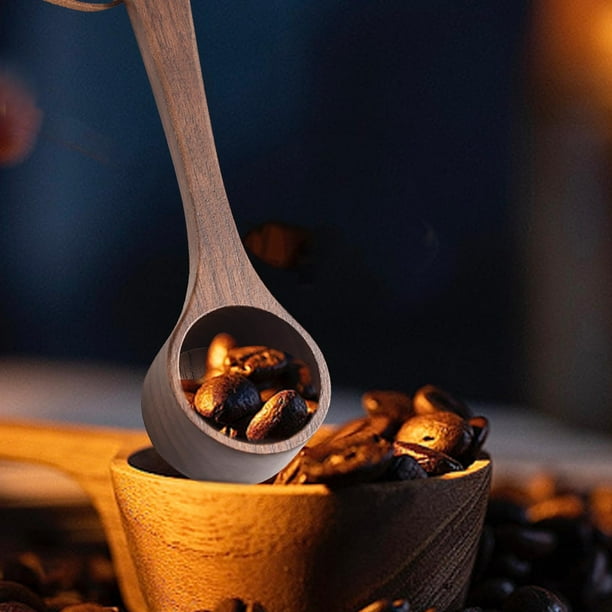 Pisexur Batería de cocina Cuchara para granos de café de nogal Cuchara de madera maciza Varias cucharas para la cocina del hogar