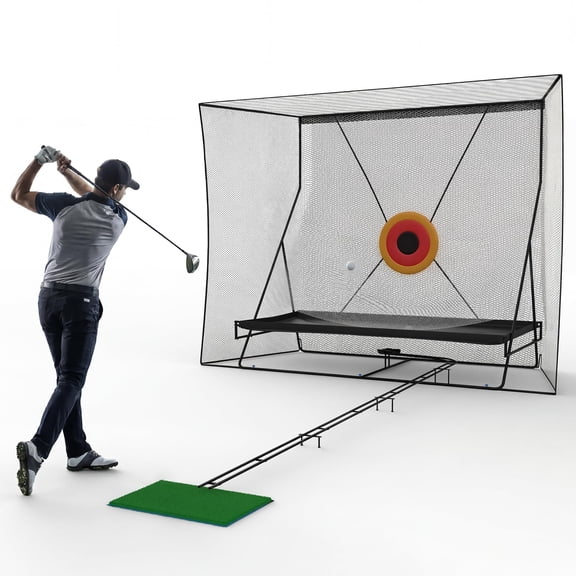 10 x 8 ft Golf Net,Golf Practice Hitting Net with Automatic Ball Return,Portable Golf Net with Carry Bag,Heavy Duty Golf Training Net for Golfers Backyard Driving Chipping Swing