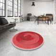 thumbnail image 4 of Ahgly Company Machine Washable Indoor Square Transitional Pastel Red Pink Area Rugs, 3' Square, 4 of 7