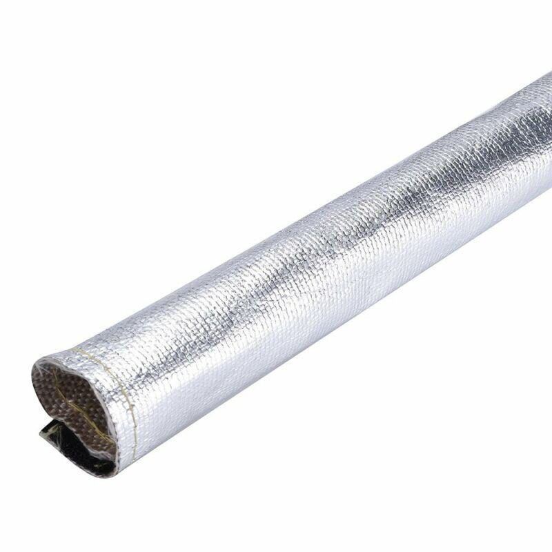 Metallic Heat Shield Sleeve Insulated Wire Hose Cover Wrapping Loom Tube 60CM UK 