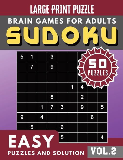 Sudoku Brain Games Puzzles Book Large Print: SUDOKU Easy ...