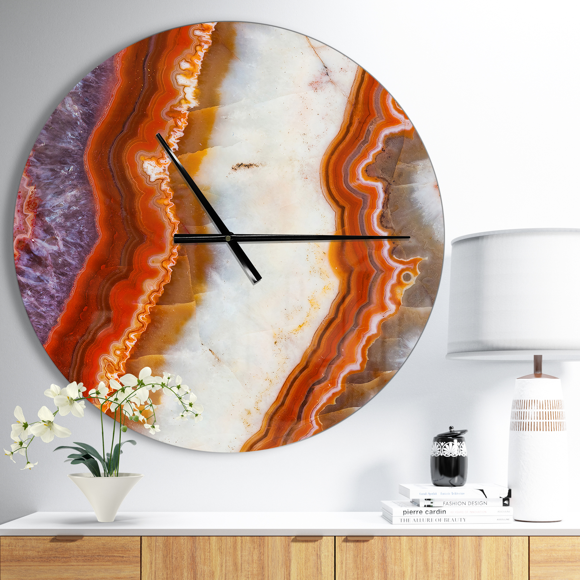 Designart 'Colorful Stone Stripes' Metal Wall Clock