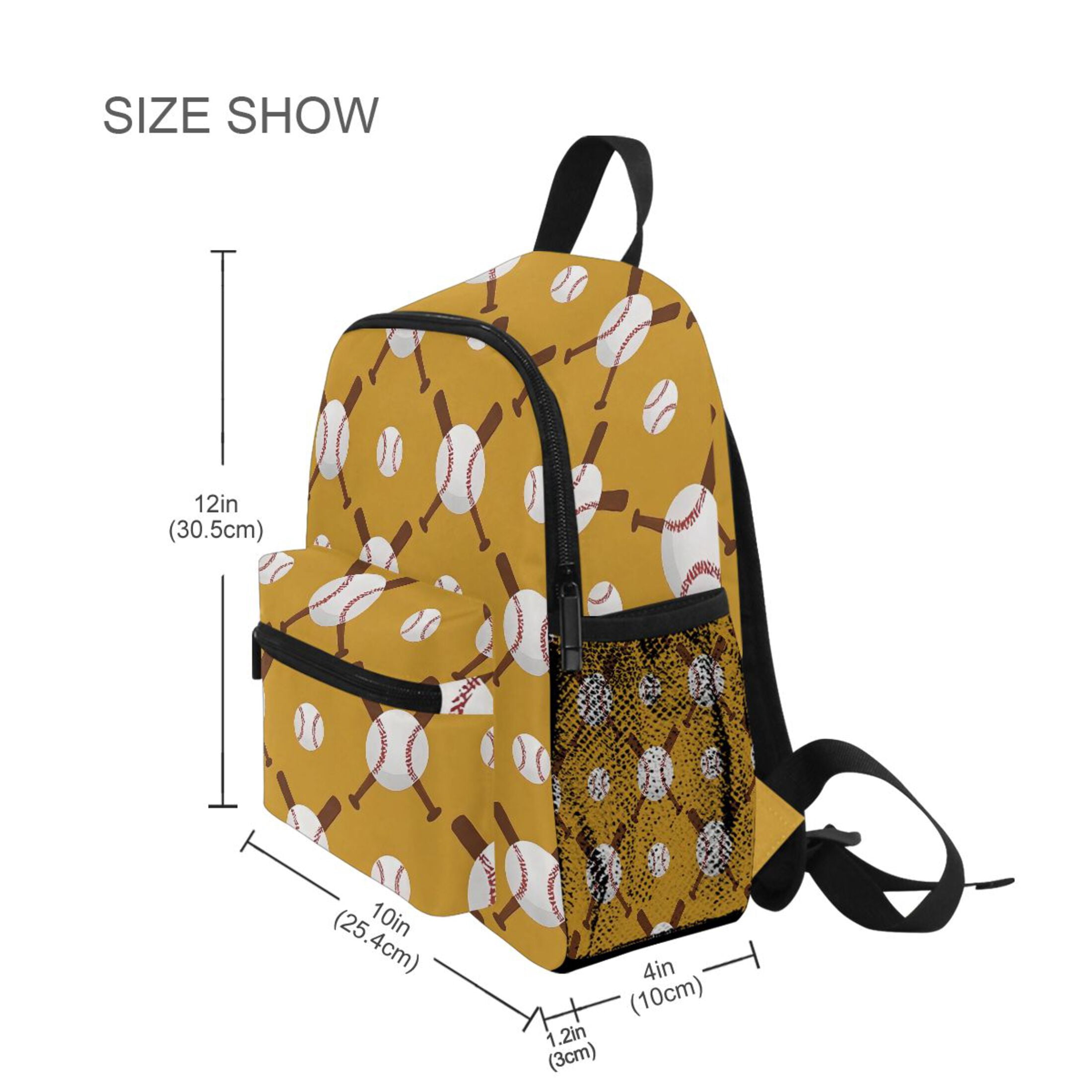 ALAZA Baseball Balls Bats School Backpack Small Bookbag Mini Bags