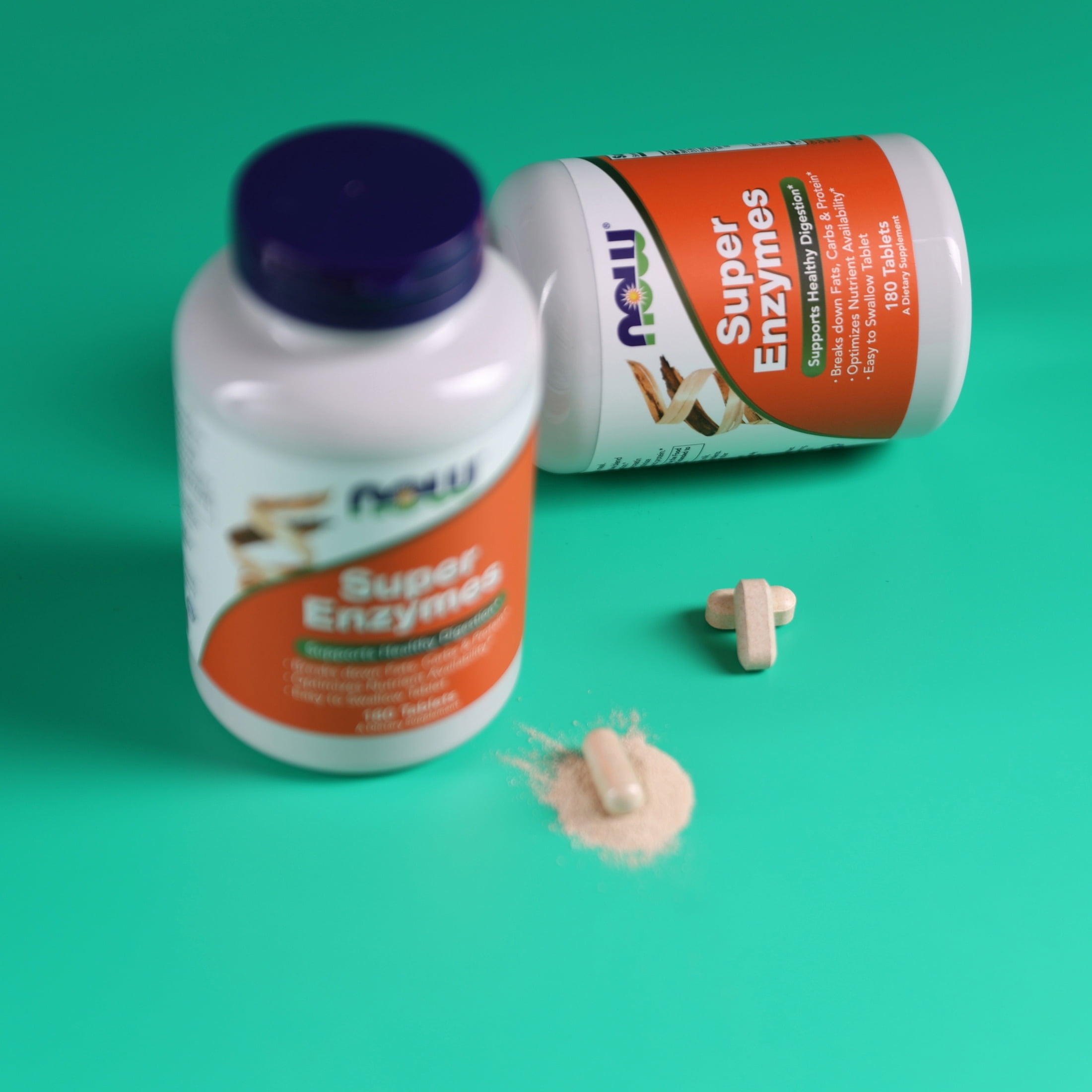 NOW Supplements, Super Enzymes, Formulated with Bromelain, Ox Bile, Pancreatin and Papain, Super Enzymes, 180 Tablets