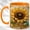 Orange, variant on Golden Sunflower Coffee Mug, Floral Sunflower Mug, Ceramic 11 oz