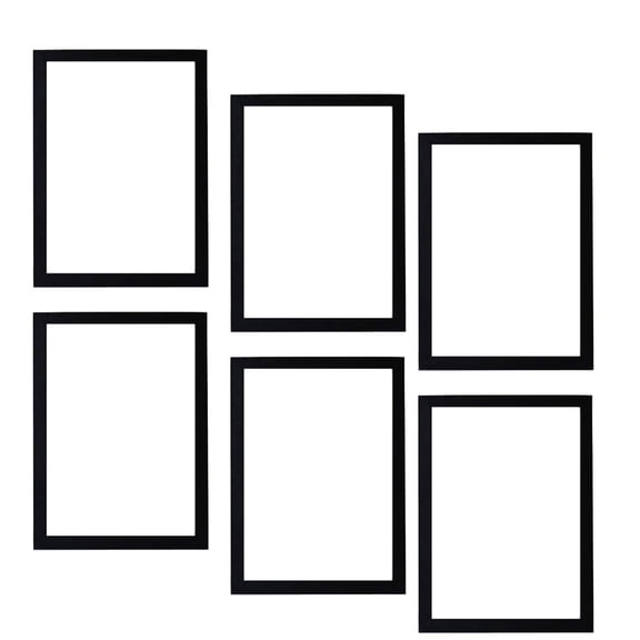 STOBOK 6Pcs Artistic Wooden Photo Frames Black for Wedding and Family Pictures Display