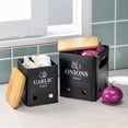 thumbnail image 6 of 3Pcs Kitchen Vegetable Storage Tin Set 3 Size Stackable Garlic Onions Potatoes Storage Container Carbon Steel Kitchen Canister for Picnic, 6 of 10