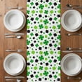 thumbnail image 6 of St Patricks Day Table Runner - 72 Inch Long, Kitchen Dining Table Runner Dresser Scarves, Spring Country Green Black Shamrock Farmhouse Decor for Coffee Tables Wedding Party Banquet, 6 of 8