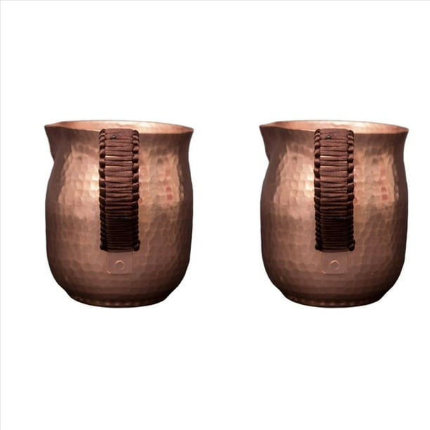 2X Jarra de Café con Leche de Cobre Puro de 800Ml de Leche Caliente de Cobre Ollas de Agua Teteras Martillo Vajilla Artesanal