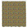 thumbnail image 3 of Flip Flop Shower Curtain, Summer Beach Slippers Hand Drawn Simplistic Design on Colorful Dotted Background, Fabric Bathroom Set with Hooks, 69W X 75L Inches Long, Multicolor, by Ambesonne, 3 of 3