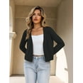 thumbnail image 6 of FOLUNSI Women's Long Sleeve Cropped Cardigans Sweaters Jackets Open Front Short Shrugs for Dresses, 6 of 10