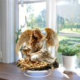 thumbnail image 5 of Gupgi Wealth Angel Decor 2D Flat Acrylic Angel Figurine Tabletop Decorations for Living Room Home Office, 5 of 7