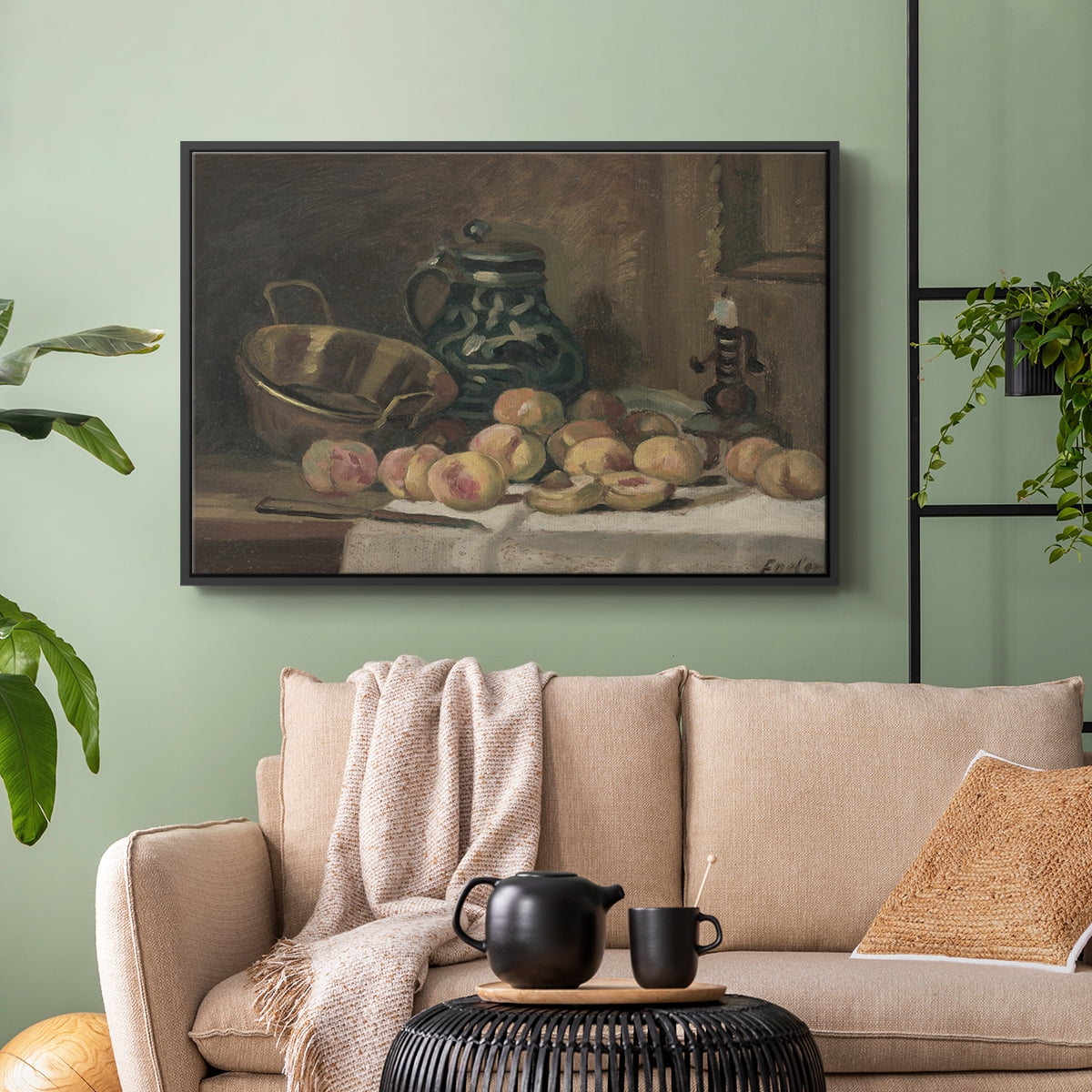 Vintage Botanical Print-XLIX By Wexford Home Framed in Black Wood Gallery Wrapped Canvas 25 in. x 37 in.