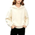 thumbnail image 2 of Kids Sweatshirt Pullover Hoodie Long Sleeve Solid Color Pockets Soft Casual Hooded Tops for Boys Girls, 2 of 6