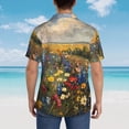 thumbnail image 4 of Balery Vibrant Wildflower Meadow Camisas hawaianas de manga corta para hombre, camisas playeras de corte holgado, camisas de vacaciones con botones,Large, 4 of 7
