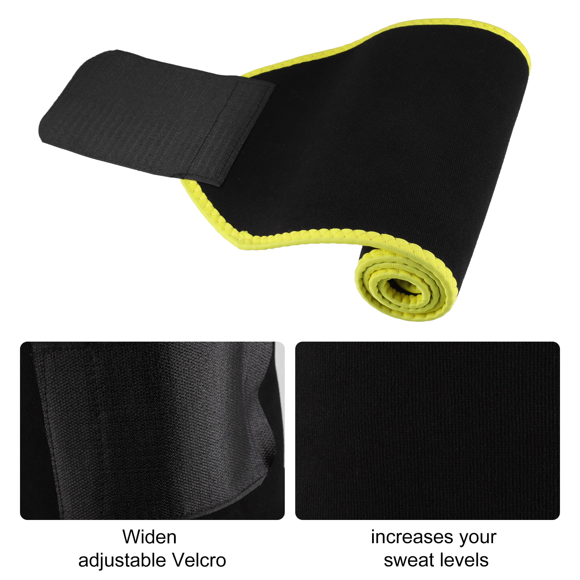 Unique Bargains Polyester Waist Sweat Band Waist Trimmer Belt Tummy Tuck  Belts Strengthen Tummy Workout Yellow L Size